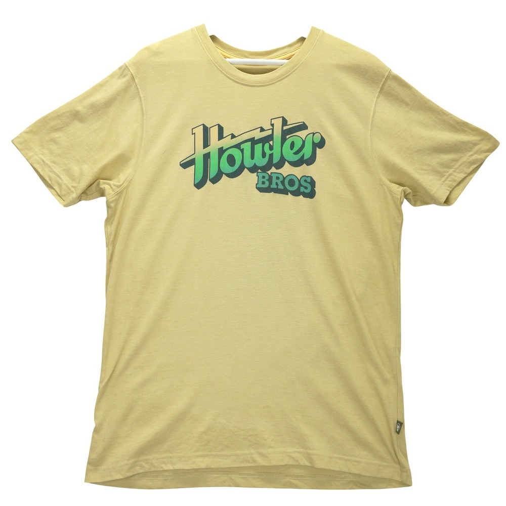 Howler Brothers Mens Graphic T-Shirt Medium Yellow Green Gradient Logo Tee M